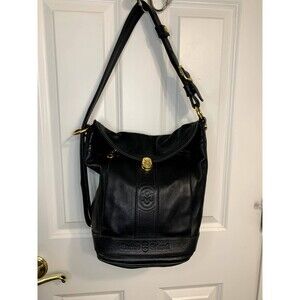 Vintage Marino Orlandi Black Leather Bucket Shoulder Bag